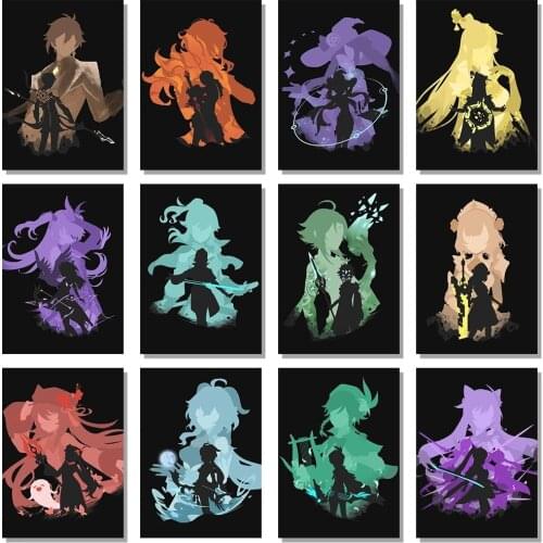Canvas Painting Genshin Impact-anime Game Anime Character Wall Art Posters and Prints for Family Living Room Decoration Murals