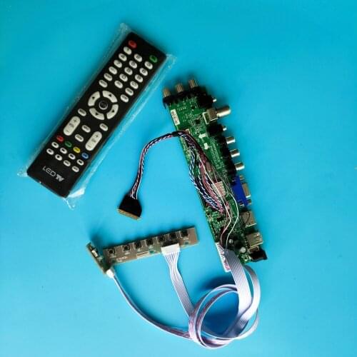 Kit For LTN156AT05-401/802/805/C02 digital Signal controller board DVB-T TV LVDS USB WLED 40pin 1366X768 VGA LED HDMI remote