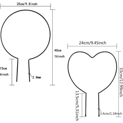 Metal Iron Round Heart Shaped Garden Plant Support Stake Stand Climbing Rack P31E