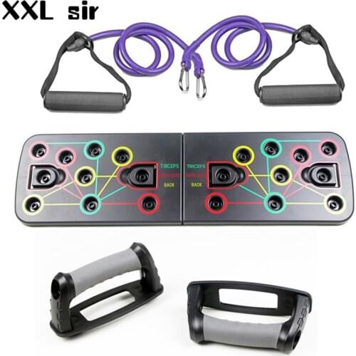 Multifunction Home Workout Fitness Equipment Push Up Muscle Board with Resistance Band Push Up Board Gym System Training Tool