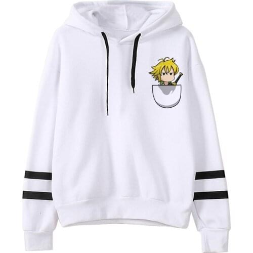 Death Note Seven Deadly Sins Fullmetal Alchemist the Promise Neverland hoodies male 2021 Korea Oversized men pullover printed