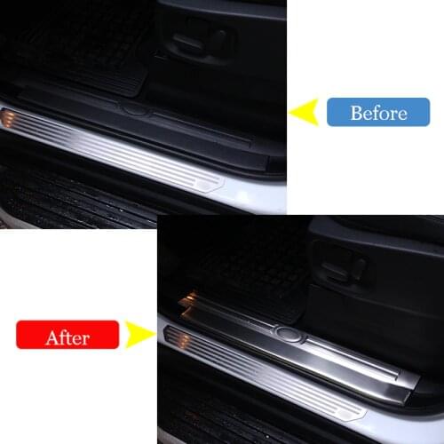 For Land Rover Discovery 4 LR4 2010-2016 Car Accessories 4 Pcs Stainless Steel Inner Door Sill Scuff Plates Cover Trim