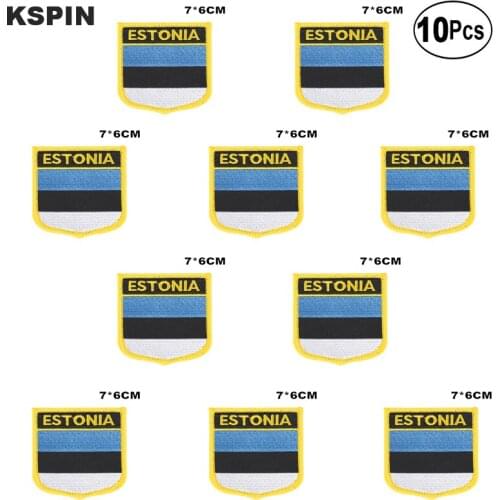 Estonia Flag Embroidery Patches Iron on Saw on Transfer patches Sewing Applications for Clothes in Home&Garden