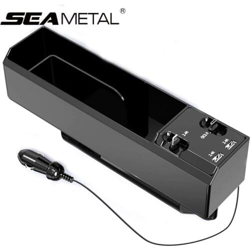 Car Seat Organizer Interior Auto Seat Crevice Storage Box Universal Seat Gap Case Multifunctional Pocket with Wire Charge Phone