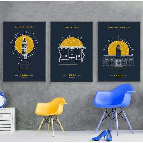 England Leeds Posters Oakwood Clock Football Club Parkinson Building Canvas Painting Modern Wall Pictures Living Room Home Decor