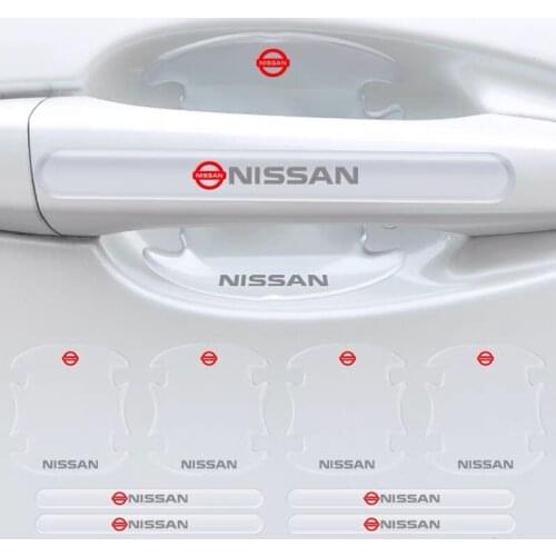 Car Safety Warning Door Handle Bowl Sticker For Nissan Nismo Tiida Teana Skyline Juke X-trail Almera Sunny Qashqai MARCH LIVINA