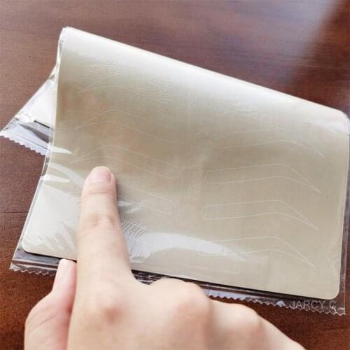 10pcs Microblading Eyebrow Practice Skin Eyebrow Permanent Makeup Eyebrow Training Skin Tattoo Suppiles No Ink Needed White Line