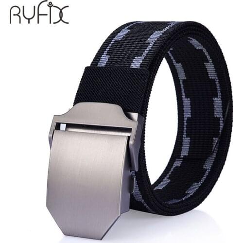 Unisex canvas belt fashion outdoor Automatic smooth buckle men belt women print casual canvas belt for jeans twill jacquar NS13