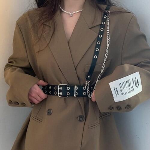 GAMPORL Sexy Women Leather Chain Belts Body Bondage Bdsm Gothic Leather Chest Harness Harajuku Suspenders Bra Cage Garter Belts