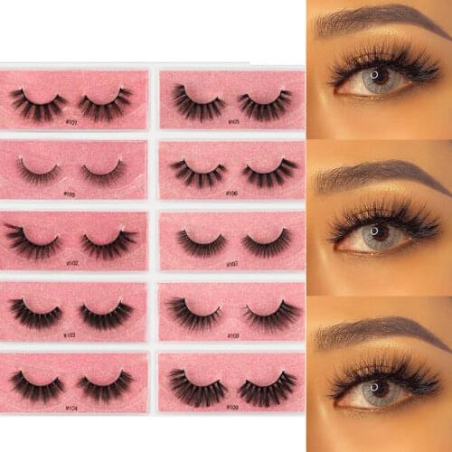Makeup Eyelashes 3D Mink Lashes Dramatic Fluffy Soft Wispy Volume Natural Long Thick Cross False Eyelash Reusable Eyelash