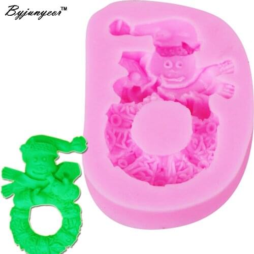 Christmas Snowman Epoxy UV Resin Sugarcraft Silicone Mold Sugarcraft Cake Decoration Silicone Mold DIY molds F1106