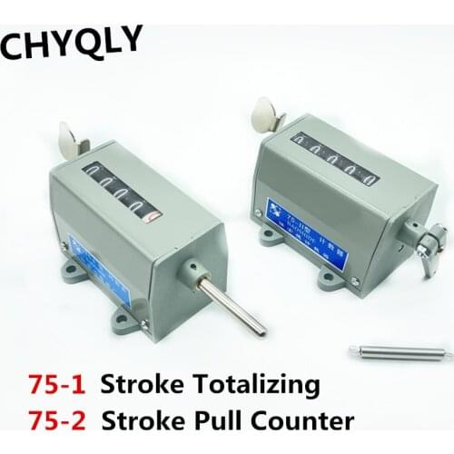 5digits Counter Mechanical Rotating Speed Meter Rotating Type 75-1 75-I / Resettable Stroke Totalizing Pull Counter 75-2 75-II