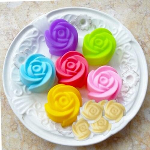 Silicone Rose Flower Mold DIY Mini Cake Tool Muffin Biscuit Baking MoldChocolate Soap Pastry Decoration Set Kitchen Tools Access