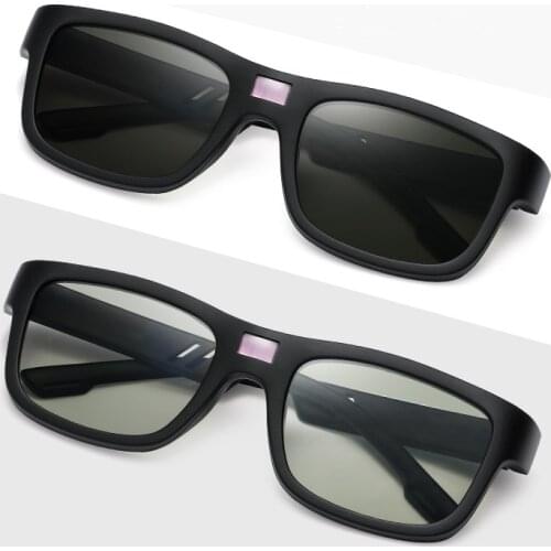 Auto Adjustable Dimming Sunglasses Men Polarized Photochromic Solar Power Supply Auto Darkenning Discoloration Sun Glasses