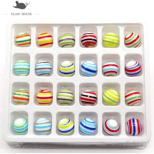 16mm Handmade Glass Marbles Balls Charms Home Decor accessories for Fish Tank Vase Aquarium game Toys for Kids Children 24PCS