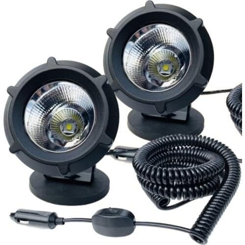 4x4 4WD Led headlight bulb 3m/8m Spring wire Magnetic holder bracket Car Auto Led spotlight Night driving Led work light bar set