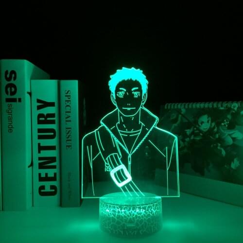 Haikyuu Daichi Sawamura 3D LED Night Light White Base Light for Child Bedroom Decor Kids Birthday Gift Manga Anime Table Lamp
