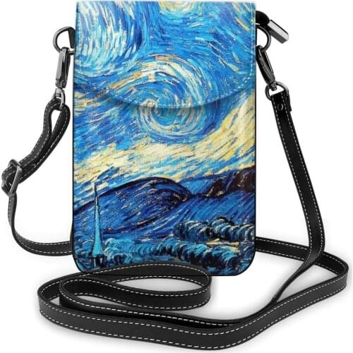 Van Gogh Starry Night Shoulder Bag Van Gogh Starry Night Leather Bag Trend Pattern Women Bags Purse