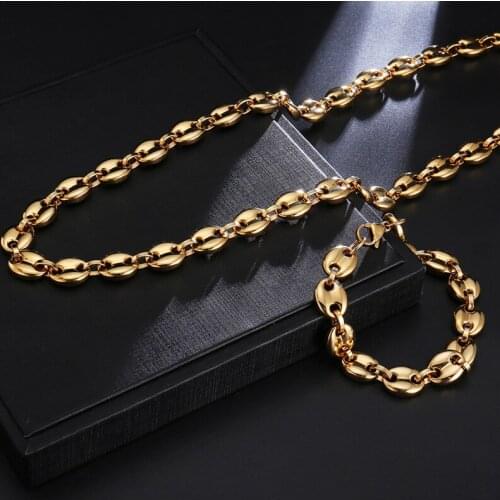Domineering Necklace Coffee Beans Chain 1PC Multicolor Men Hot Sale New Jewelry Bracelet Stainless Steel Unisex High Quanlity