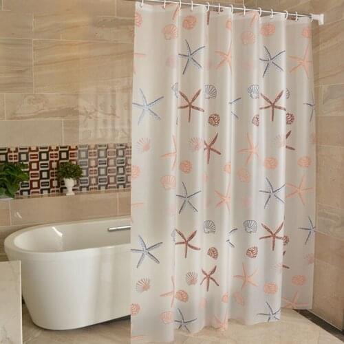 Custom Made Shower Curtain Bathroom Curtain Partition 0.8m / 1.2m / 1.5m / 1.8m / 2m x 1.8m / 2m / 2.2m / 2.4m Starfish Shell