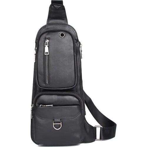 High Quality Man Chest Bag Fanny Pack Male Outdoor Bag For Cell Phone And Wallet Genuine Leather Men Waist Bag Travel Chest Bag