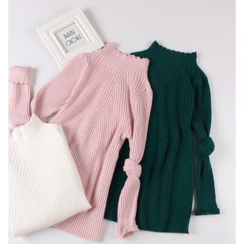 Women Pullover Sweater Sweet Irregular Wave Petal Neck Knitted Tops Soft Jumper Female High Elastic Slim Knitwear Sweater Women