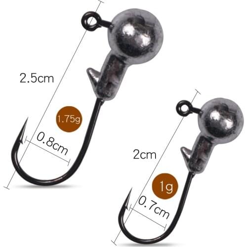 1PCS Exposed Lead Jig Head 1g/1.75g/3.5g/5g/7g Barbed Hook Soft Lure Jigging Worm Shad Hook Fishing Hooks Accessories