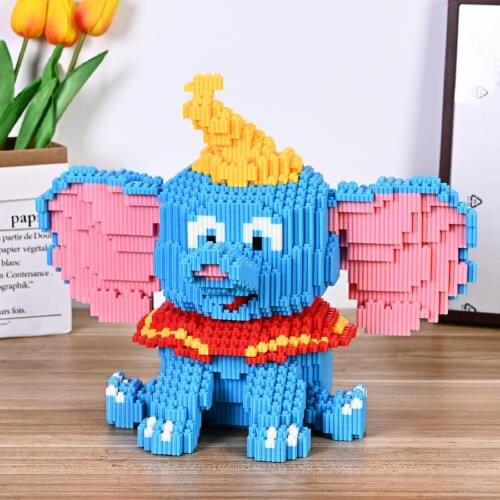 Fly Elephant Mini Blocks Cartoon Building Blocks DIY Diamond Figures Dumbo Elephant Brick Creative Toys for Children 1787pcs
