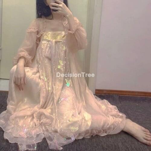 2021 woman stage dance dress chinese traditional costumes tang suit performance hanfu female dance dress ancient folk tang suit