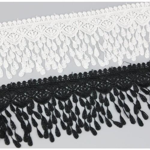 70mm White black Silk Net Lace Fabric Ribbons Trim DIY Sewing Handmade Craft Materials 1 yard
