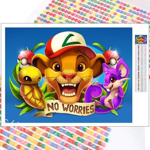 Diamond Painting Disney Lion King Cartoon Animal Cross Stitch Full Drill Wall Stickers Art Embroidery 5D DIY Mosaic Home Decor