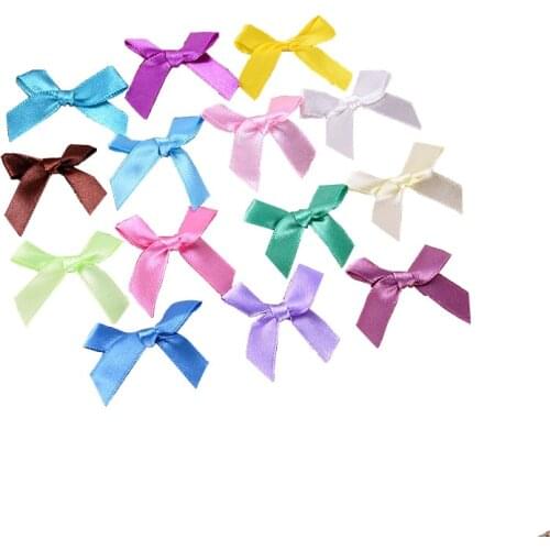 100Pcs Multi Colors Mini Handmade DIY Satin Ribbon Bow Home Wedding Gifts Box Decoration Crafts Garment Textile Accessory 4*4cm