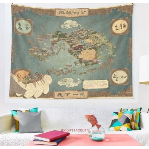Avatar the last airbender map I tapestry witchcraft tapestry Bohemian decoration home decoration Hippie