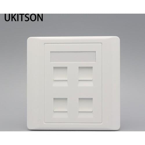 White Color 86x86mm Blank Wall Outlet Panel Faceplate Fit For 4 Keystones