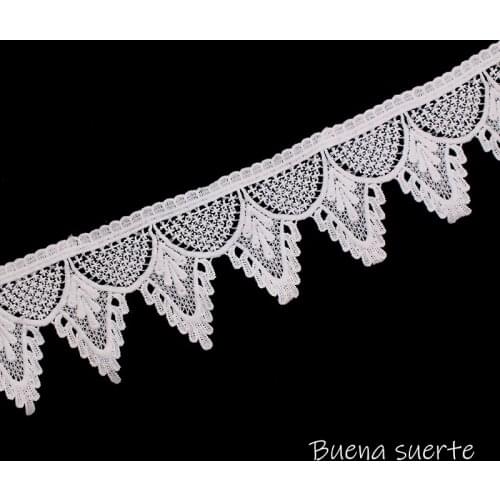 Buena Suerte 8.5cm New Black/White Embroidered Ribbon DIY Sewing Handmade Craft Materials African Lace Fabric 2018 High Quality