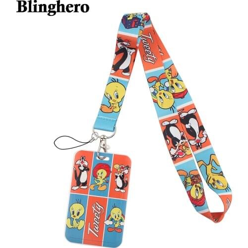 CB246 Cute Funny Cat Lanyards with ID Holder Name Tag Badge Holder with Neck Lanyard Bank Credit Card Badge Holder Accessories