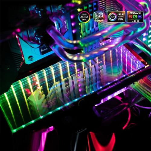 PC Case Apron 12V/5V AURA SYNC Water cooler Custom Transperant RGB Panel Infinite Stereo 3D Lighting Decoration Backplate Power