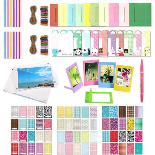 Fujifilm Instax Mini 9 8 7s Camera Accessories Magnetic Photo Frame Wall Hang Frames Film Frames Corner Stickers Mark Pen Bundle