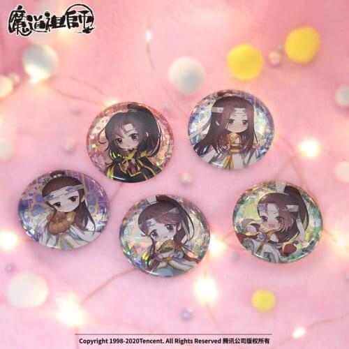 Grandmaster of Demonic Cultivation Round Badge Brooch Pins Keychain Toy Anime Wangji Lan Wuxian Wei Cheng Jiang MDZS Pendant