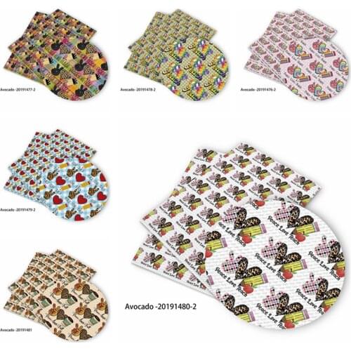 Huangtao Diy 95X70cm Peace Love Teach Printed Pattern Fashion Liverpool Bullet Fabric No MOQ Polyester Fabric