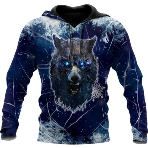 Blue Eyes Wolf 3D Full Printed Unisex Deluxe Hoodie Men Sweatshirt Streetwear Zip Pullover Casual Jacket Tracksuit KJ-0231