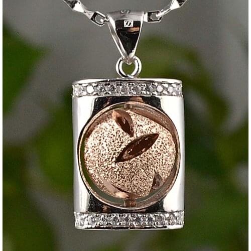 Guarantee Plain 925 Sterling Silver Jewelry, CZ, cubic ball pendant 23mm, 3.8g, PE6541