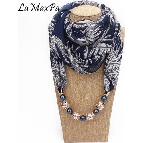 LaMaxPa New Fashion Women Pendant Scarf Ring Scarf Female Favorite Noble Pendant Jewelry Scarf Mujer Bufanda Femme Pendant Schal