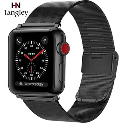 Milanese Watchband For Apple Watch 6/5/4/3/2/1 Series Replacement Wristband Straps 38MM 40 42 44MM Iwatch Bands With Adapter
