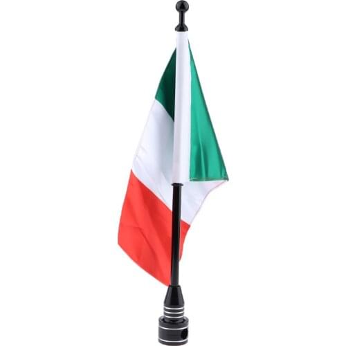 Motorcycle Italy Flag Pole Mount Custom Rack Luggage Flag For Harley