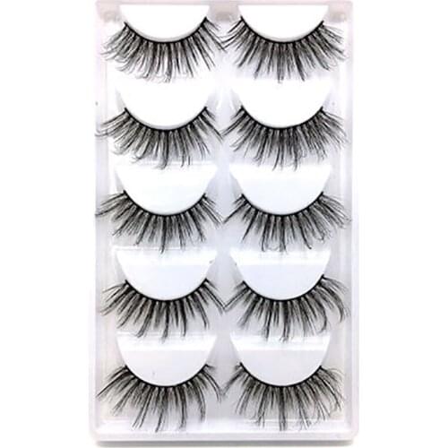 LODO A05 Five Pairs Set Handmade Full Stripe Fake Eyelash Simulation Eyelash