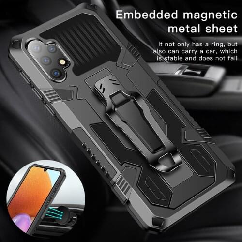 Armor Shockproof Case For Samsung Galaxy A32 4G 5G Belt Clip Shell TPU Bumper Hard PC Stand Bracket Back Cover Coque Fundas Capa