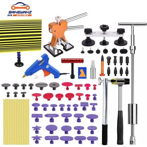 Paintless Dent Repair Puller Lifter Tool T Bar Hammer Removal Glue kit