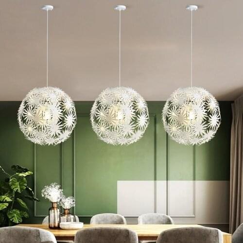 Modern Nordic Minimalist Pendant Light Creative Art Deco Flower Ball LED Hanging Light For Bar Cafe Living room Bedroom e27