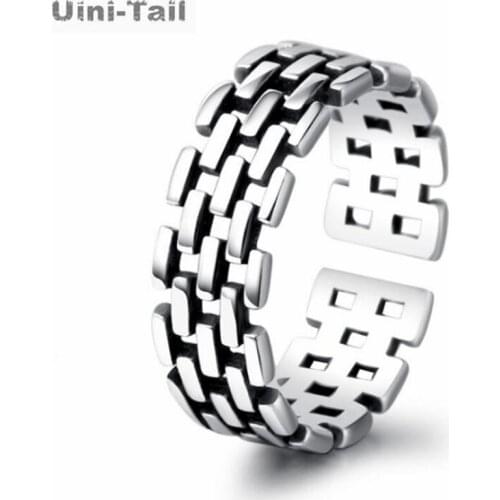 UiniTail new design hot-selling 925 sterling silver fashion simple geometric square opening ring trendy flow high quality ED991